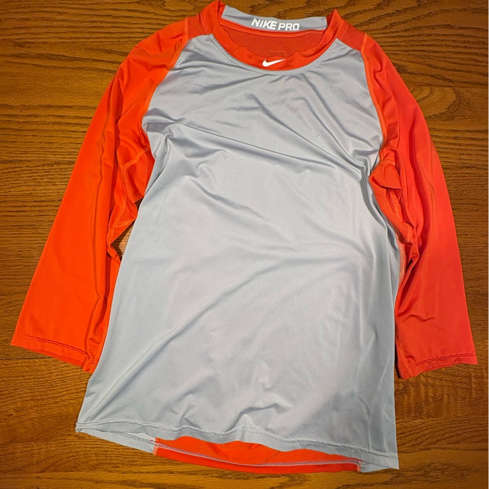 Nike Long Sleeve Shirt - Gray and Orange